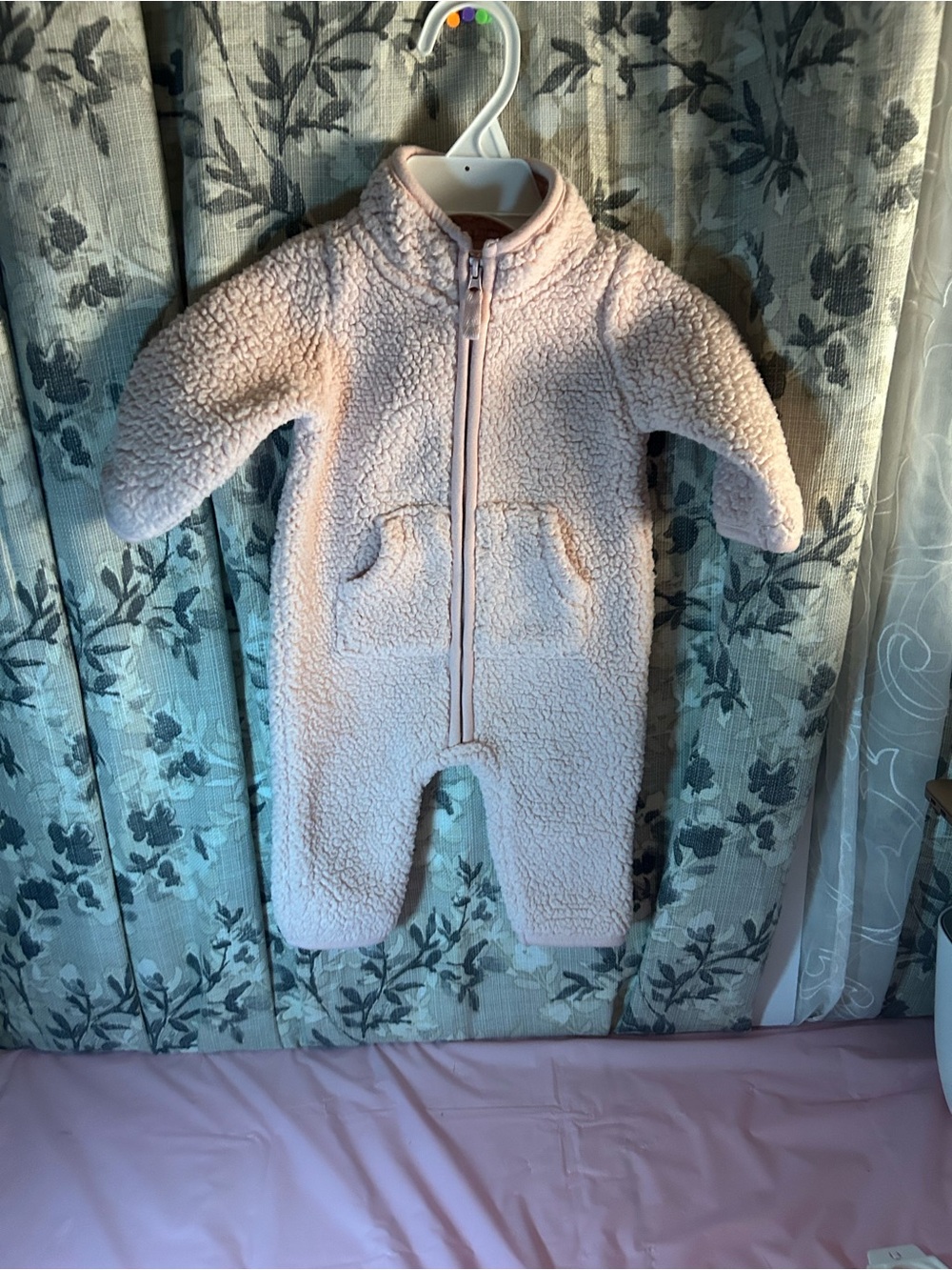 Carter's Pink Sherpa Zip-Up Baby Footie